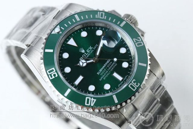 勞力士手錶 Rolex潛艇潛航者系列116610 綠水鬼綠鬼v8版 Rolex自動機械男表 冰藍色超亮夜光 超強防水  hds1381